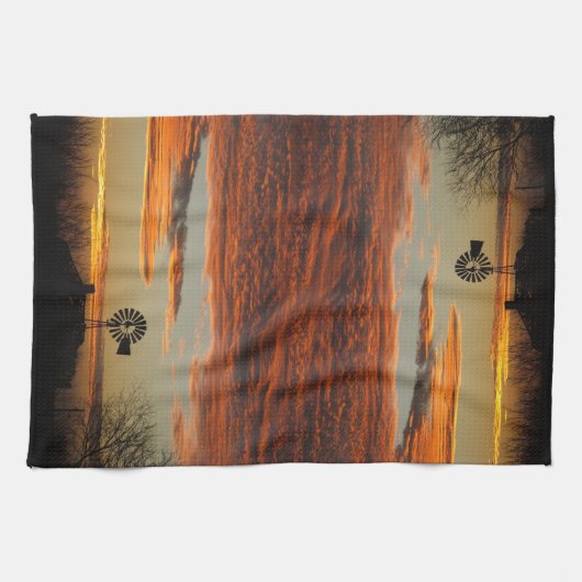 Westerne windmolen theedoek (Horizontaal)