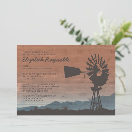 Westerne windmolens met bridale douches kaart (Staand voorkant)