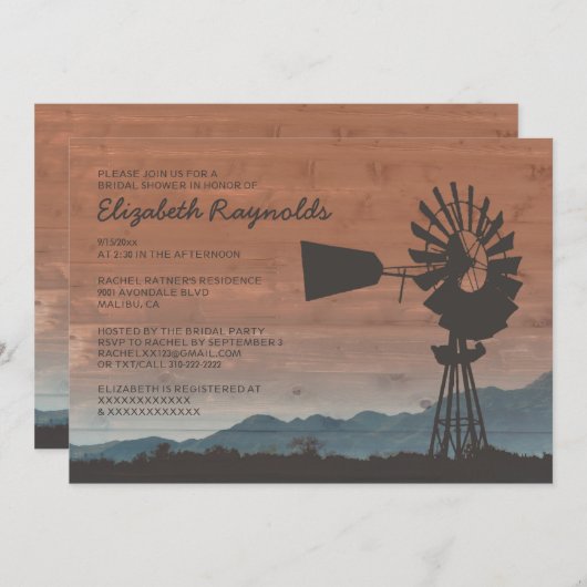 Westerne windmolens met bridale douches kaart (Voorkant / Achterkant)