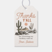 Westerne woestijn cowboy rodeo verjaardagscadeau L Cadeaulabel (Voorkant)