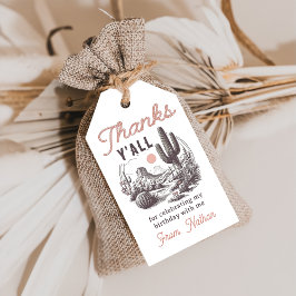 Westerne woestijn cowboy rodeo verjaardagscadeau L Cadeaulabel