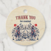 Westerne  woestijn eerste rodeo 1e verjaardag bedankjes labels (Voorkant)