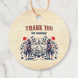 Westerne  woestijn eerste rodeo 1e verjaardag bedankjes labels