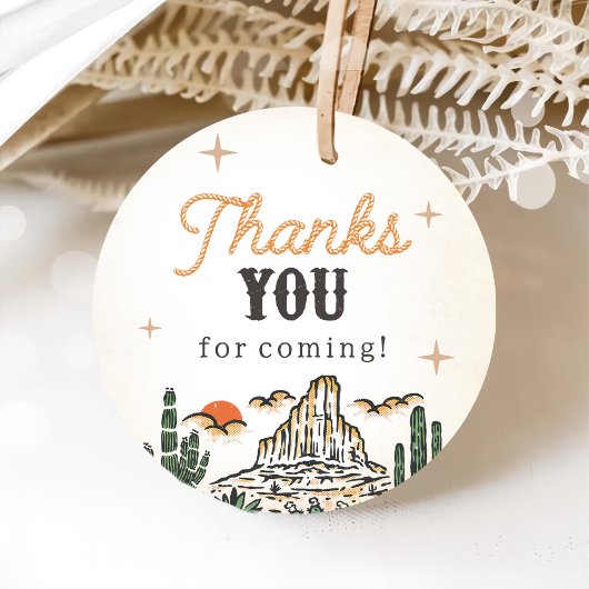 Westerne  woestijn eerste rodeo 1e verjaardag bedankjes labels