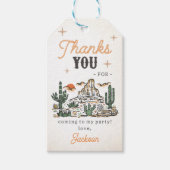 Westerne  woestijn eerste rodeo 1e verjaardag cadeaulabel (Voorkant)