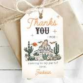 Westerne  woestijn eerste rodeo 1e verjaardag cadeaulabel