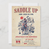 Westerne  woestijn eerste rodeo 1e verjaardag kaart (Voorkant)