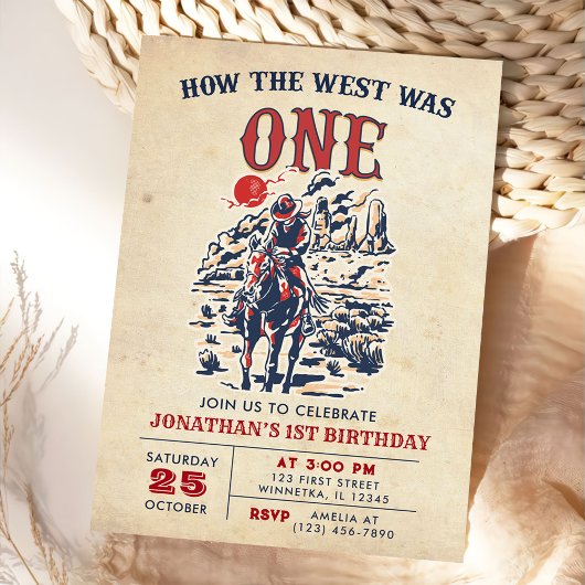 Westerne  woestijn eerste rodeo 1e verjaardag kaart