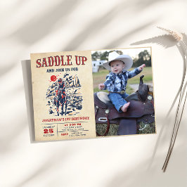 Westerne  woestijn eerste rodeo 1e verjaardag kaart