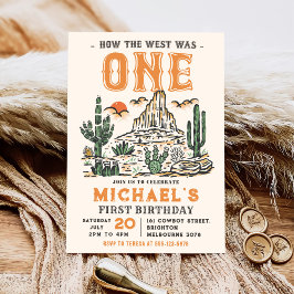 Westerne  woestijn eerste rodeo 1e verjaardag kaart