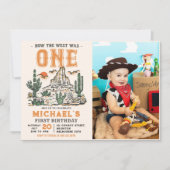 Westerne  woestijn eerste rodeo 1e verjaardag kaart (Voorkant)