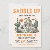 Westerne  woestijn eerste rodeo 1e verjaardag kaart (Voorkant)