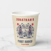 Westerne woestijn eerste rodeo 1e verjaardag papieren bekers (Voorkant)