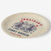 Westerne  woestijn eerste rodeo 1e verjaardag papieren bordje (Gekanteld)