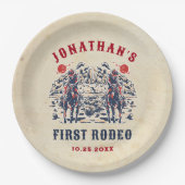 Westerne  woestijn eerste rodeo 1e verjaardag papieren bordje (Voorkant)