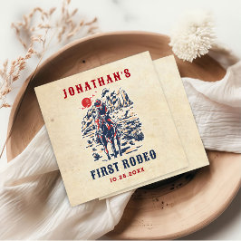 Westerne  woestijn eerste rodeo 1e verjaardag servet