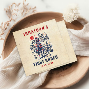 Westerne  woestijn eerste rodeo 1e verjaardag servet