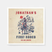 Westerne  woestijn eerste rodeo 1e verjaardag servet (Voorkant)