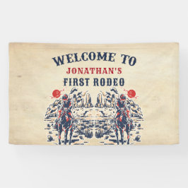 Westerne  woestijn eerste rodeo 1e verjaardag spandoek
