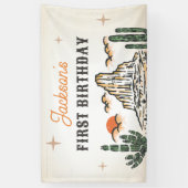 Westerne woestijn eerste rodeo 1e verjaardag spandoek (Verticaal)