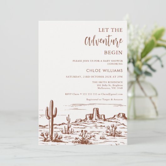 Westerne woestijn laat het avontuur beginnen met B Kaart (Staand voorkant)