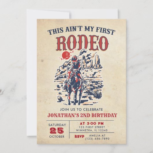 Westerne  woestijn Rodeo 2e verjaardag Kaart (Voorkant)