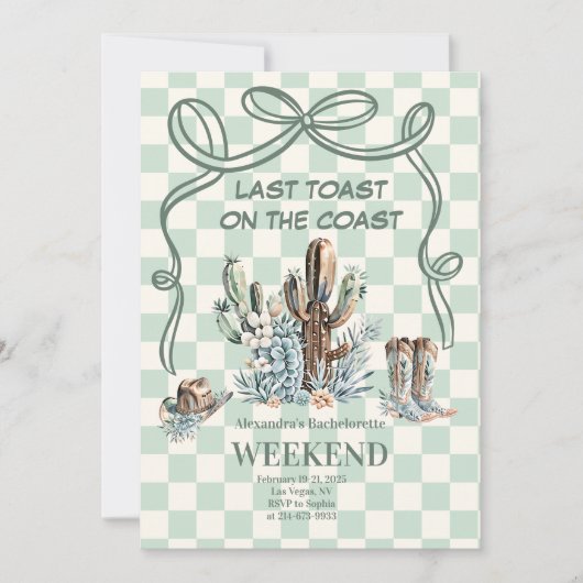 Westerne woestijnbachelorette kaart (Voorkant)