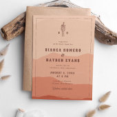 Westerne woestijncactus Boho Westerne bruiloft Kaart