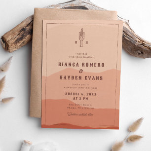 Westerne woestijncactus Boho Westerne bruiloft Kaart