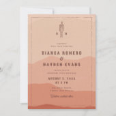 Westerne woestijncactus Boho Westerne bruiloft Kaart (Voorkant)