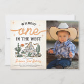 Westerne  woestijncowboy 1e verjaardag foto kaart (Voorkant)