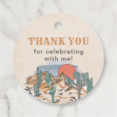 Westerne  woestijnrodeo 1e verjaardag bedankjes labels (Achterkant)