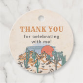 Westerne  woestijnrodeo 1e verjaardag bedankjes labels (Voorkant)