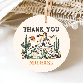 Westerne  woestijnrodeo 1e verjaardag bedankjes labels