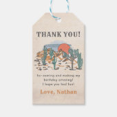 Westerne  woestijnrodeo 1e verjaardag cadeaulabel (Voorkant)