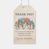 Westerne  woestijnrodeo 1e verjaardag cadeaulabel (Achterkant)