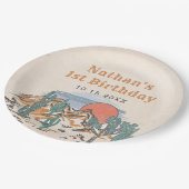 Westerne woestijnrodeo 1e verjaardag papieren bordje (Gekanteld)