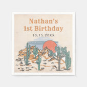 Westerne woestijnrodeo 1e verjaardag servet (Voorkant)