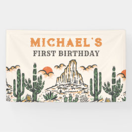 Westerne  woestijnrodeo 1e verjaardag spandoek