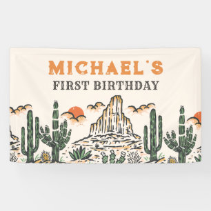 Westerne  woestijnrodeo 1e verjaardag spandoek