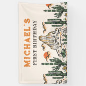 Westerne  woestijnrodeo 1e verjaardag spandoek (Verticaal)