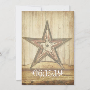 Westerne Wood Star Wedding Invites Kaart