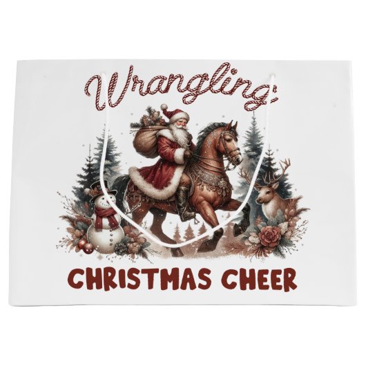 Westerne Wrangling Christmas Cheer Groot Cadeauzakje (Voorkant)