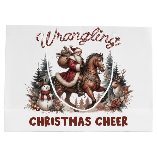 Westerne Wrangling Christmas Cheer Groot Cadeauzakje (Achterkant)
