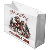 Westerne Wrangling Christmas Cheer Groot Cadeauzakje (Voorkant Gekanteld)