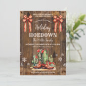 Westerne Xmas, Vakantie Hoedown Uitnodigen, Cowboy Kaart (Staand voorkant)