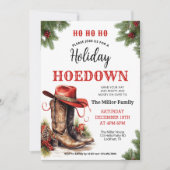 Westerne Xmas, Vakantie Hoedown Uitnodigen, Cowboy Kaart (Voorkant)