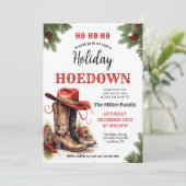 Westerne Xmas, Vakantie Hoedown Uitnodigen, Cowboy Kaart (Staand voorkant)