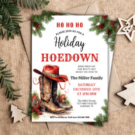Westerne Xmas, Vakantie Hoedown Uitnodigen, Cowboy Kaart