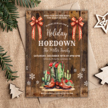 Westerne Xmas, Vakantie Hoedown Uitnodigen, Cowboy